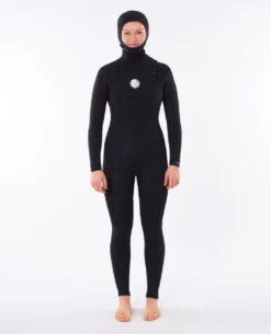 Rip Curl Neoprenanzug WMNS.D/PATROL C/Z HOOD 5/4 Damen Langarm 90-BLACK 2023